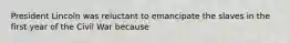 President Lincoln was reluctant to emancipate the slaves in the first year of the Civil War because