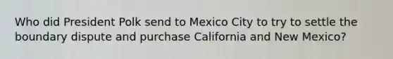 Who did President Polk send to Mexico City to try to settle the boundary dispute and purchase California and New Mexico?