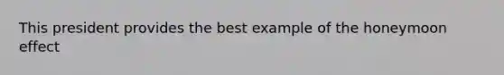 This president provides the best example of the honeymoon effect