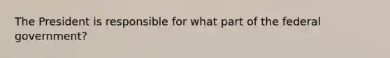 The President is responsible for what part of the federal government?