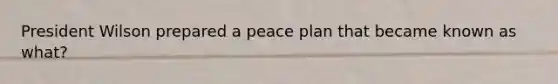 President Wilson prepared a peace plan that became known as what?