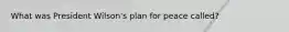 What was President Wilson's plan for peace called?