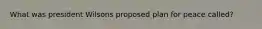 What was president Wilsons proposed plan for peace called?