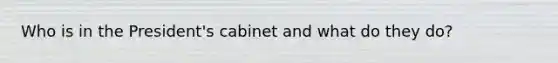 Who is in the President's cabinet and what do they do?