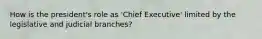 How is the president's role as 'Chief Executive' limited by the legislative and judicial branches?