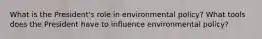 What is the President's role in environmental policy? What tools does the President have to influence environmental policy?