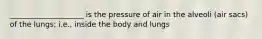 ____________________ is the pressure of air in the alveoli (air sacs) of the lungs; i.e., inside the body and lungs