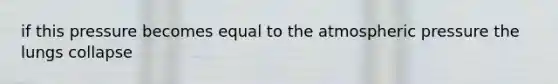 if this pressure becomes equal to the atmospheric pressure the lungs collapse