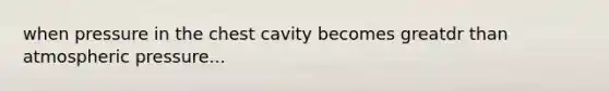 when pressure in the chest cavity becomes greatdr than atmospheric pressure...