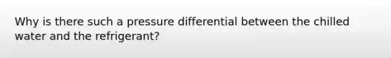 Why is there such a pressure differential between the chilled water and the refrigerant?