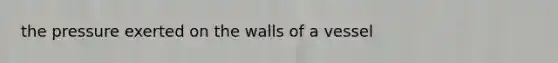 the pressure exerted on the walls of a vessel