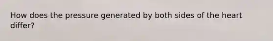 How does the pressure generated by both sides of the heart differ?