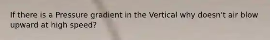 If there is a Pressure gradient in the Vertical why doesn't air blow upward at high speed?
