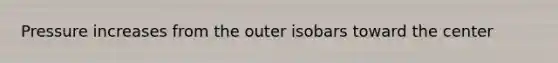 Pressure increases from the outer isobars toward the center