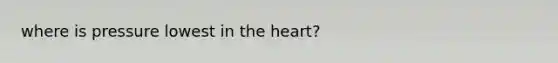 where is pressure lowest in the heart?