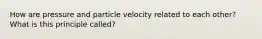 How are pressure and particle velocity related to each other? What is this principle called?