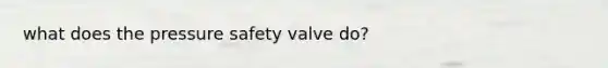 what does the pressure safety valve do?