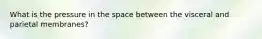 What is the pressure in the space between the visceral and parietal membranes?