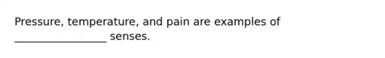 Pressure, temperature, and pain are examples of _________________ senses.