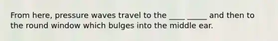 From here, pressure waves travel to the ____ _____ and then to the round window which bulges into the middle ear.