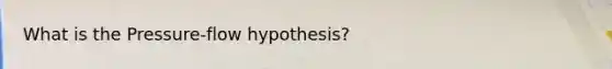 What is the Pressure-flow hypothesis?