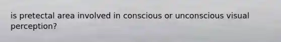 is pretectal area involved in conscious or unconscious visual perception?