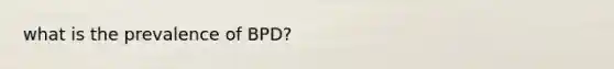 what is the prevalence of BPD?