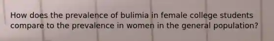 How does the prevalence of bulimia in female college students compare to the prevalence in women in the general population?