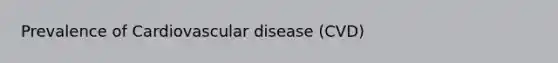 Prevalence of Cardiovascular disease (CVD)