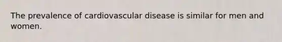 The prevalence of cardiovascular disease is similar for men and women.