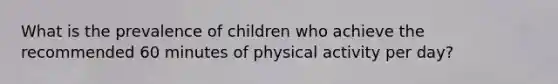 What is the prevalence of children who achieve the recommended 60 minutes of physical activity per day?