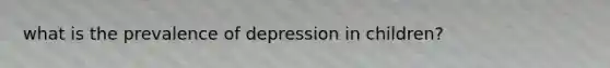 what is the prevalence of depression in children?