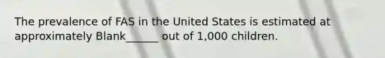 The prevalence of FAS in the United States is estimated at approximately Blank______ out of 1,000 children.