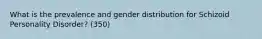 What is the prevalence and gender distribution for Schizoid Personality Disorder? (350)