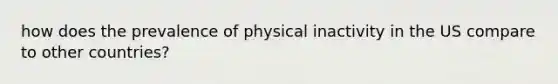 how does the prevalence of physical inactivity in the US compare to other countries?