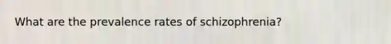 What are the prevalence rates of schizophrenia?