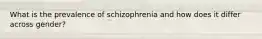 What is the prevalence of schizophrenia and how does it differ across gender?