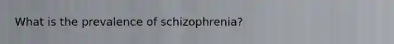 What is the prevalence of schizophrenia?