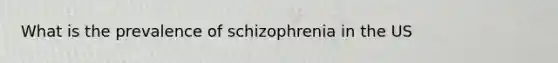 What is the prevalence of schizophrenia in the US