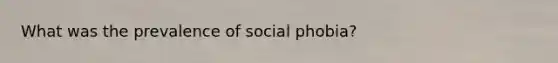 What was the prevalence of social phobia?