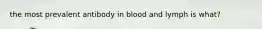 the most prevalent antibody in blood and lymph is what?