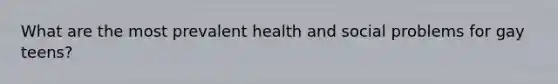 What are the most prevalent health and social problems for gay teens?