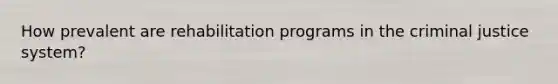 How prevalent are rehabilitation programs in the criminal justice system?