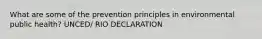 What are some of the prevention principles in environmental public health? UNCED/ RIO DECLARATION