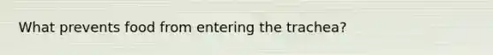 What prevents food from entering the trachea?