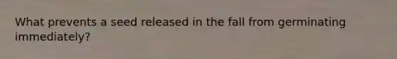 What prevents a seed released in the fall from germinating immediately?