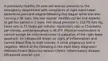 A previously healthy 25-year-old woman presents to the emergency department with complaints of right-sided lower abdominal pain and vaginal bleeding that began while she was running a 5K race. She has regular monthly cycles and expects to get her period in 3 days. Her blood pressure is 110/70 mm Hg, heart rate is 71 beats per minute, respiratory rate is 15 breaths per minute, and temperature is 98.9°F. Physical examination is normal except for mild tenderness to palpation of the right lower quadrant. An ultrasound shows no signs of inflammation and normal blood flow to both ovaries. A urine pregnancy test is negative. Which of the following is the most likely diagnosis? AMittelschmerz BOvarian torsion CPelvic inflammatory disease DRuptured ovarian cyst