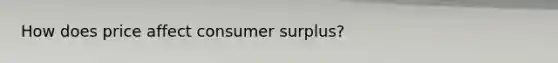 How does price affect consumer surplus?