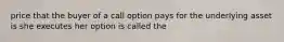 price that the buyer of a call option pays for the underlying asset is she executes her option is called the