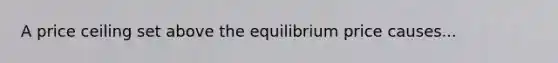 A price ceiling set above the equilibrium price causes...